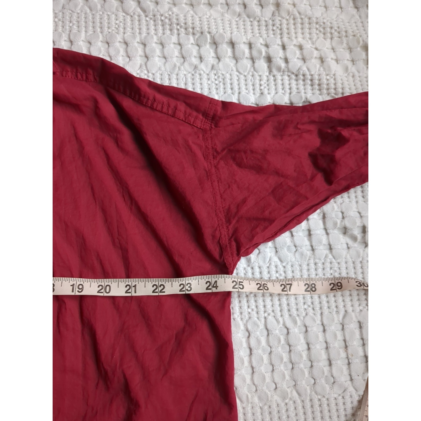 Laneway The Label Gathered Top Oversized Button Up Long Sleeve Red Sz Xs Light — image 5 of 8